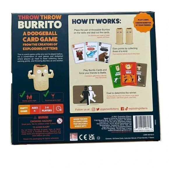 Throw Throw Burrito Case- Interactive Dodgeball Fun Classic Board Game, Age 7+ - Picture 2 of 5